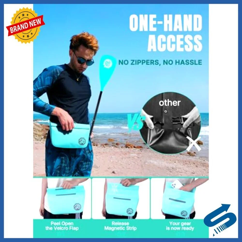 IPX7 Waterproof Fanny Pack 2.5L Magnetic Closure Dry Bag Kayaking